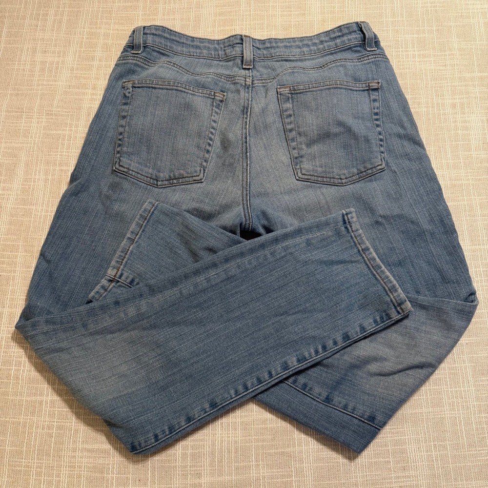 Eileen Fisher Womens Organic‎ Cotton Straight Leg Jeans Blue Medium Wash Size 8